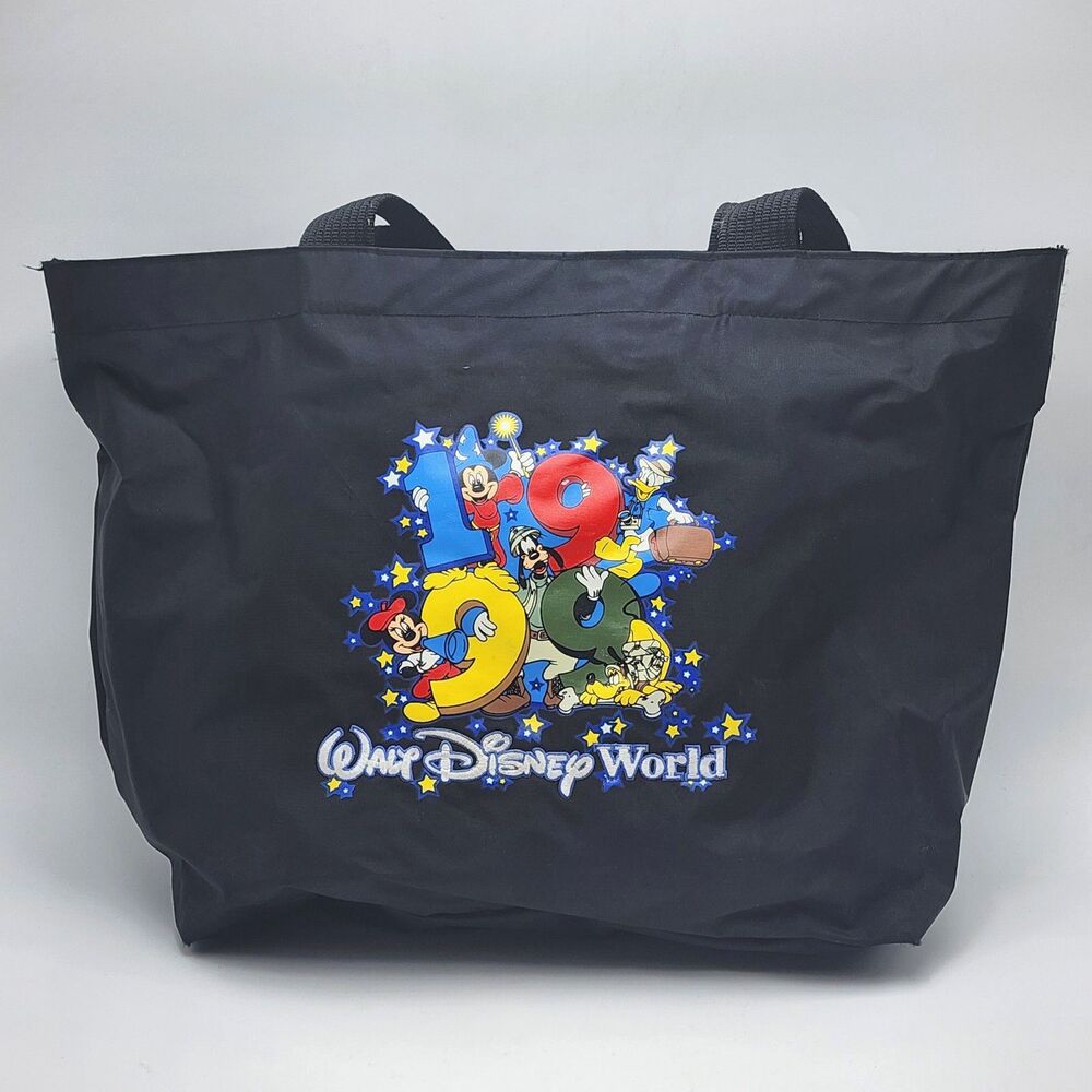 Walt Disney World Vintage 1999 Fab 5 Mickey Minnie Goofy Large Nylon Tote Bag